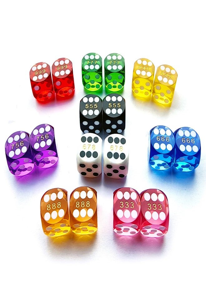 Bescon Professional Precision Dice Round Corner 9/16" (14.3mm) with Random Serial Number, Precision Cut Dice 14.3MM Gem Green, 2pcs Set - Image 3